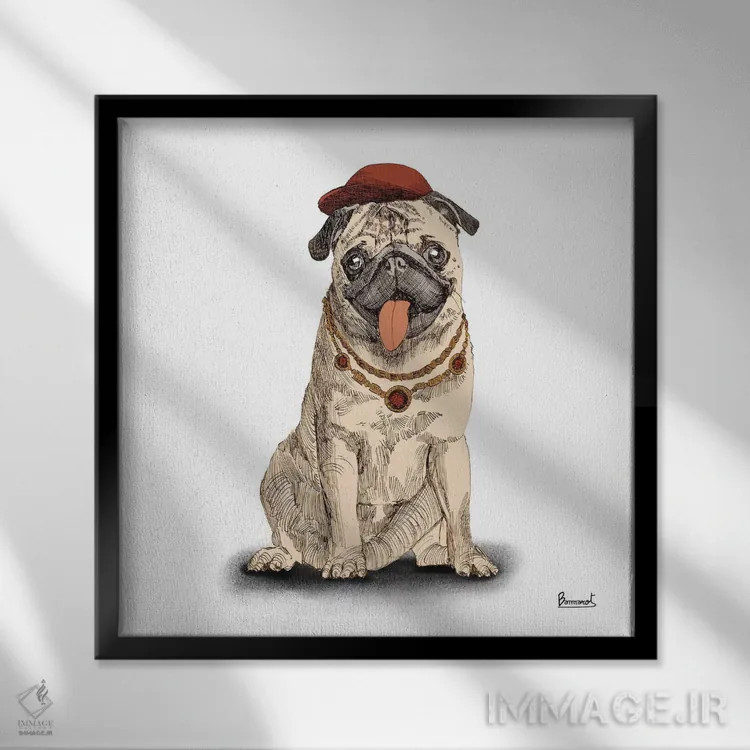 تابلو پاگها با کلاه ۱ اثر باناروت - نمای قابدار مشکی