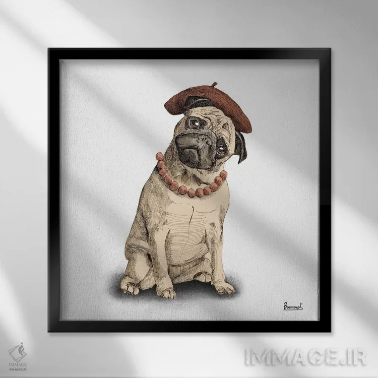 تابلو پاگها با کلاه ۴ اثر باناروت - نمای قابدار مشکی