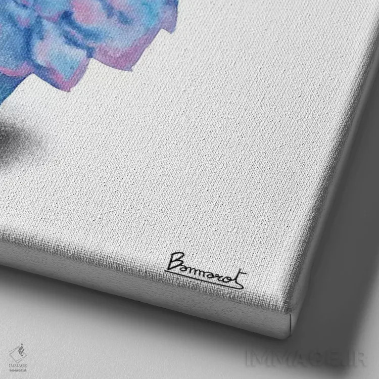 تابلو گیاهان گوشتی فیروزهای ۱ اثر باناروت - نمای نزدیک بافت بوم