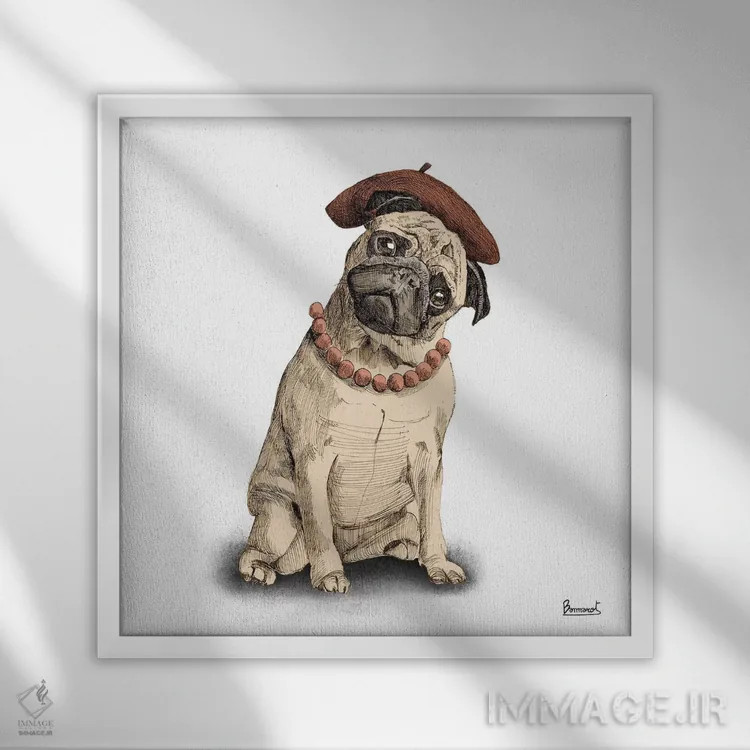 تابلو پاگها با کلاه ۴ اثر باناروت - نمای قابدار سفید