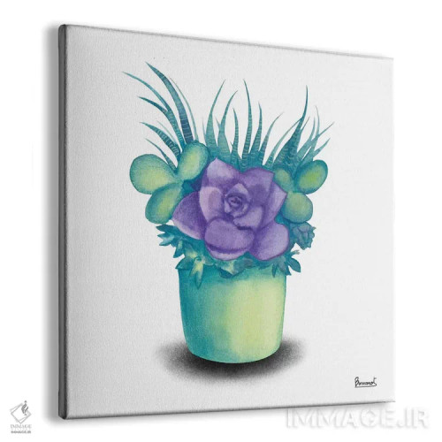 تابلو گیاهان گوشتی فیروزهای ۳ اثر باناروت - نمای پرسپکتیو محصول