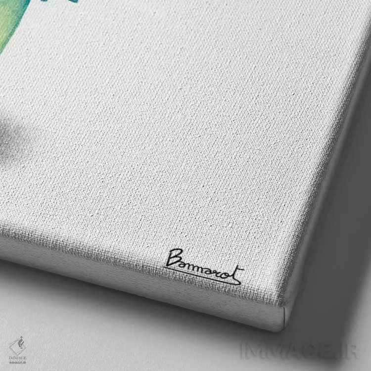 تابلو گیاهان گوشتی فیروزهای ۳ اثر باناروت - نمای نزدیک بافت بوم