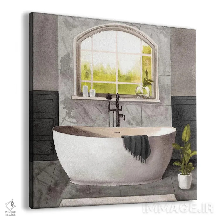 تابلو حمام مرمر ۱ (سیاه و سفید) اثر باناروت - نمای پرسپکتیو محصول