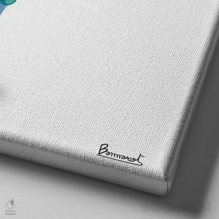 تابلو گیاهان گوشتی فیروزهای ۴ اثر باناروت - نمای نزدیک بافت بوم