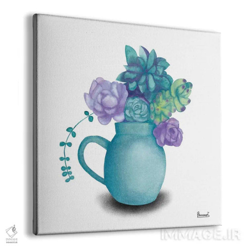 تابلو گیاهان گوشتی فیروزهای ۵ اثر باناروت - نمای پرسپکتیو محصول