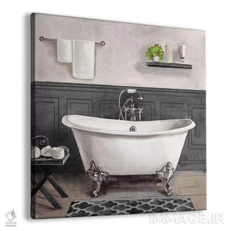 تابلو حمام آرامبخش ۲ (سیاه و سفید) اثر باناروت - نمای پرسپکتیو محصول