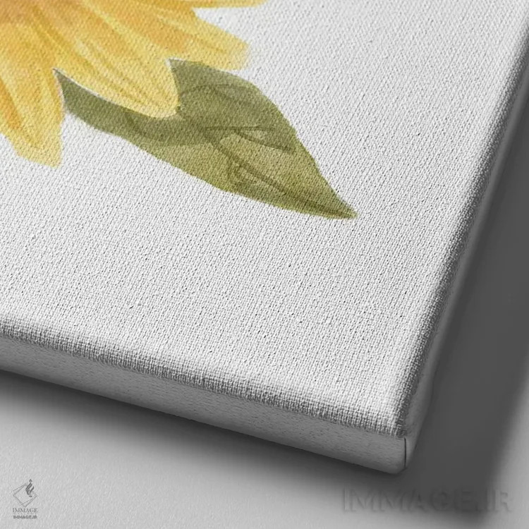 تابلو یک گل آفتابگردان ۱ اثر باناروت - نمای نزدیک بافت بوم