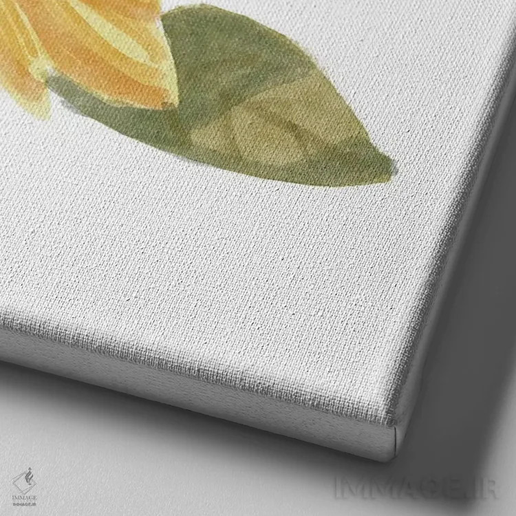 تابلو یک گل آفتابگردان ۲ اثر باناروت - نمای نزدیک بافت بوم