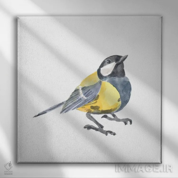 تابلو پرنده آوازخوان ۳ اثر باناروت - نمای روبهرو روی دیوار