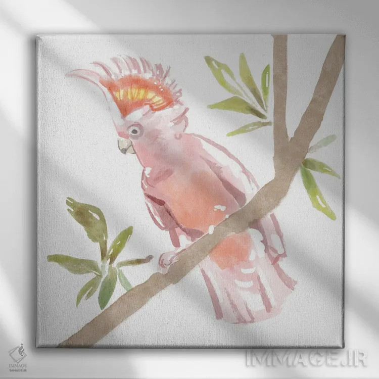 تابلو کاکاتوی گرمسیری (پرنده) اثر باناروت - نمای روبهرو روی دیوار