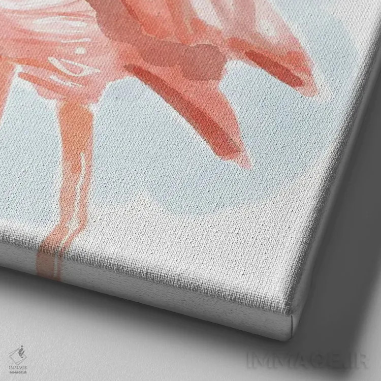 تابلو فلامینگوی گرمسیری ۱ اثر باناروت - نمای نزدیک بافت بوم