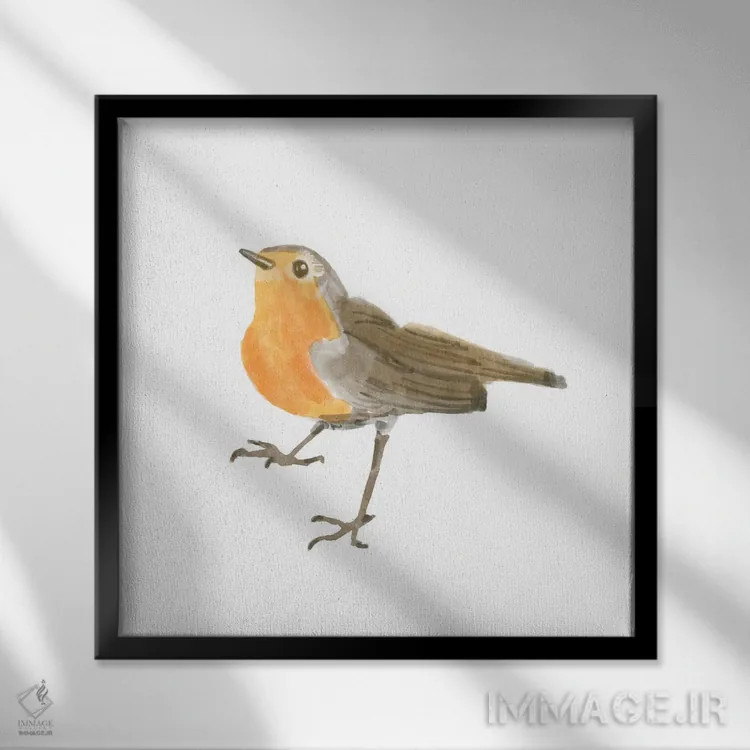 تابلو پرنده آوازخوان ۲ اثر باناروت - نمای قابدار مشکی