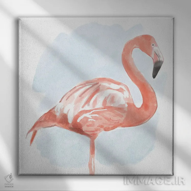 تابلو فلامینگوی گرمسیری ۲ اثر باناروت - نمای روبهرو روی دیوار