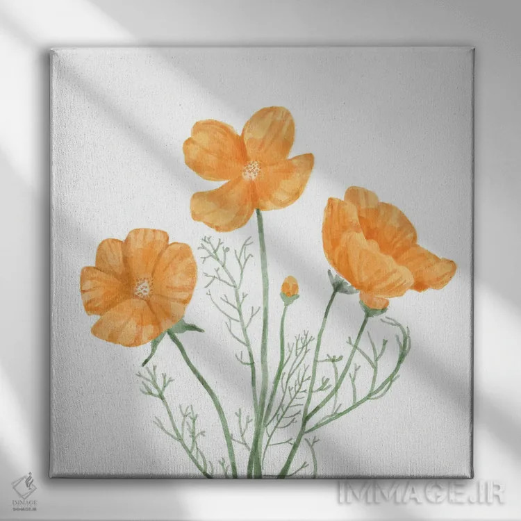 تابلو گروه گلهای وحشی ۳ اثر باناروت - نمای روبهرو روی دیوار