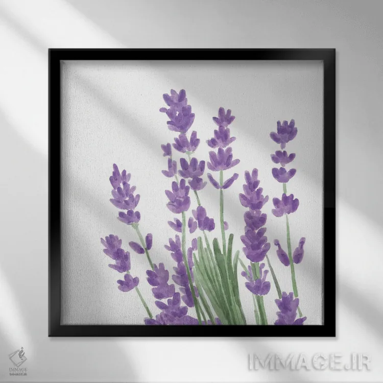 تابلو گروه گلهای وحشی ۲ اثر باناروت - نمای قابدار مشکی