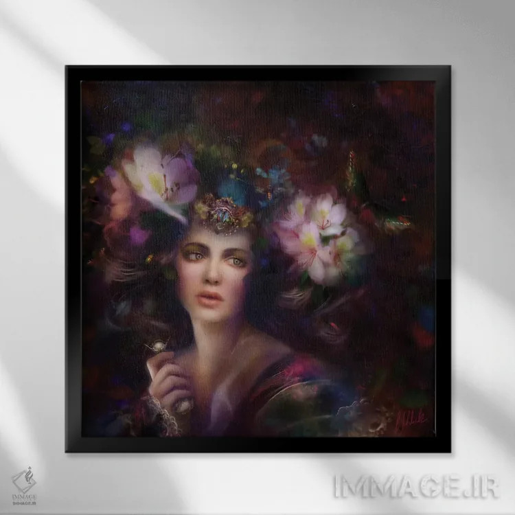 تابلو عدن (باغ بهشت) اثر بنت شلیک - نمای قابدار مشکی