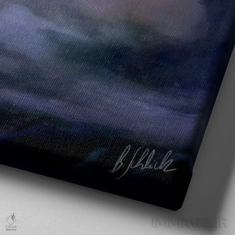 تابلو قلب جنگل اثر بنت شلیک - نمای نزدیک بافت بوم