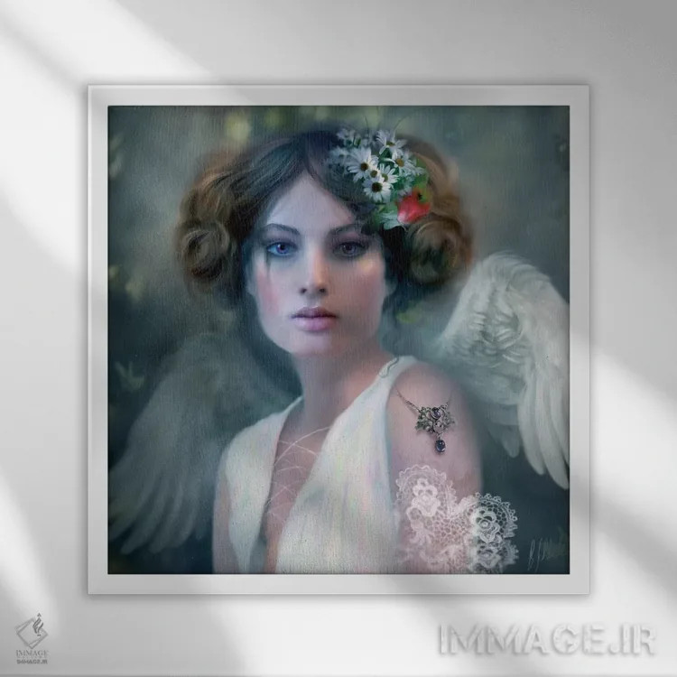 تابلو آمارانت (گیاه آمارانتوس) اثر بنت شلیک - نمای قابدار سفید