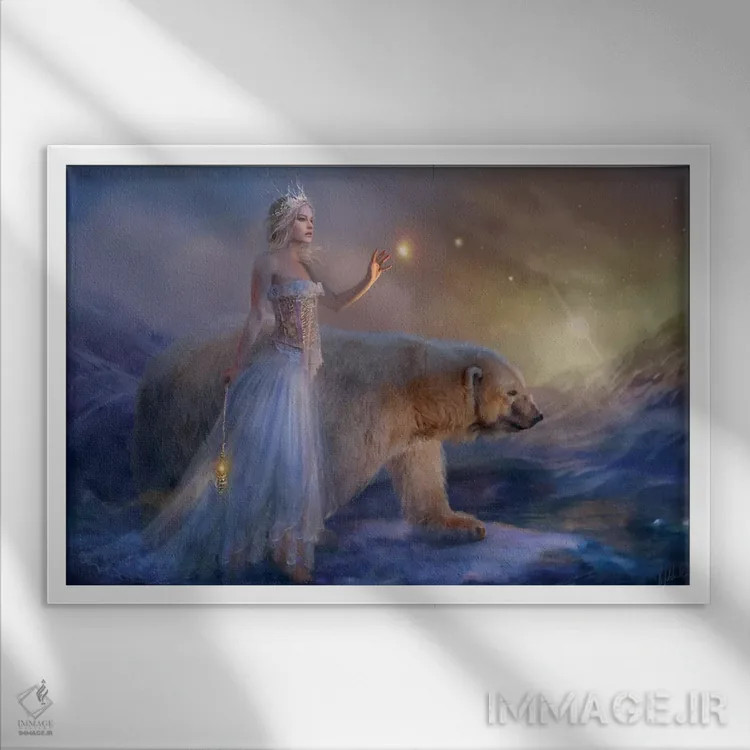 تابلو آرورا (شفق قطبی) اثر بنت شلیک - نمای قابدار سفید