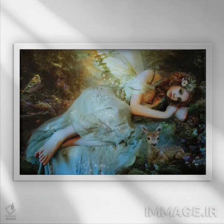 تابلو فرشته بهار اثر بنت شلیک - نمای قابدار سفید