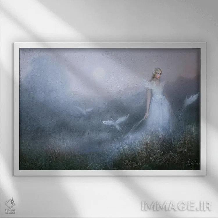 تابلو داگز برن (نام خاص) اثر بنت شلیک - نمای قابدار سفید