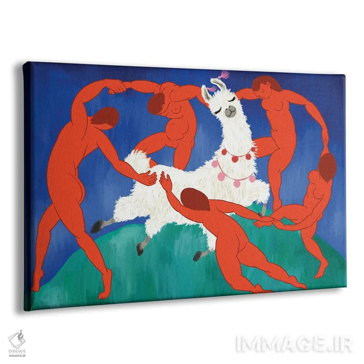تابلو رقص با لاما اثر بگ نوز ورک (استودیو) - نمای پرسپکتیو محصول