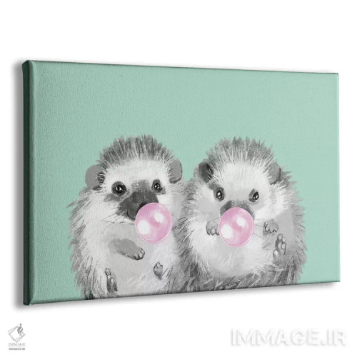 تابلو دوقلوهای جوجهتیغی بازیگوش اثر بگ نوز ورک (استودیو) - نمای پرسپکتیو محصول