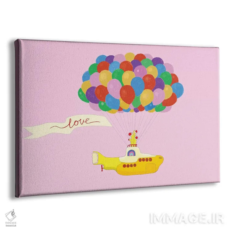 تابلو پرواز شادی با زیردریایی زرد اثر بگ نوز ورک (استودیو) - نمای پرسپکتیو محصول