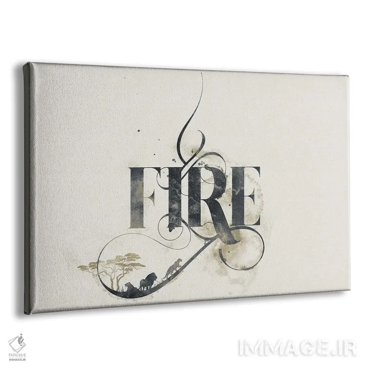 تابلو تایپوگرافی عنصری (هنری/متنی) اثر ۳۳ استخوان شکسته - نمای پرسپکتیو محصول