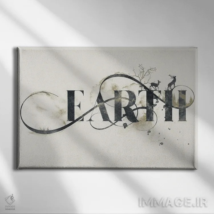 تابلو تایپوگرافی عنصری (هنری/متنی) اثر ۳۳ استخوان شکسته - نمای روبهرو روی دیوار