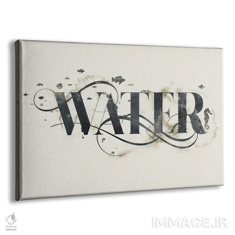 تابلو تایپوگرافی عنصری (هنری/متنی) اثر ۳۳ استخوان شکسته - نمای پرسپکتیو محصول