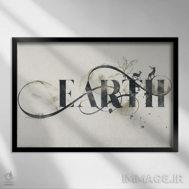 تابلو تایپوگرافی عنصری (هنری/متنی) اثر ۳۳ استخوان شکسته - نمای قابدار مشکی