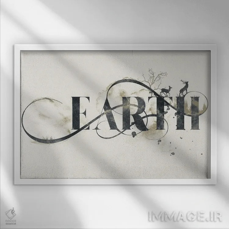 تابلو تایپوگرافی عنصری (هنری/متنی) اثر ۳۳ استخوان شکسته - نمای قابدار سفید