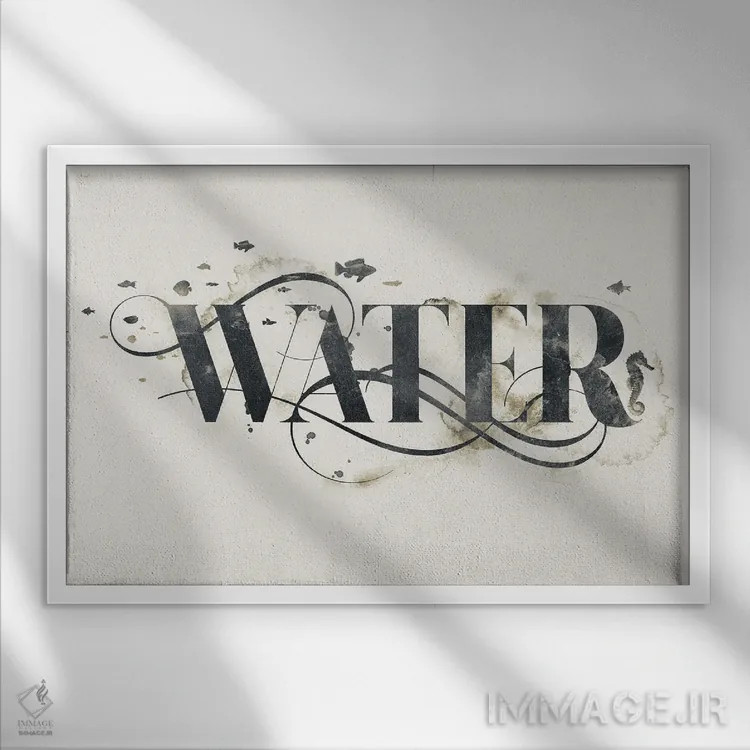 تابلو تایپوگرافی عنصری (هنری/متنی) اثر ۳۳ استخوان شکسته - نمای قابدار سفید