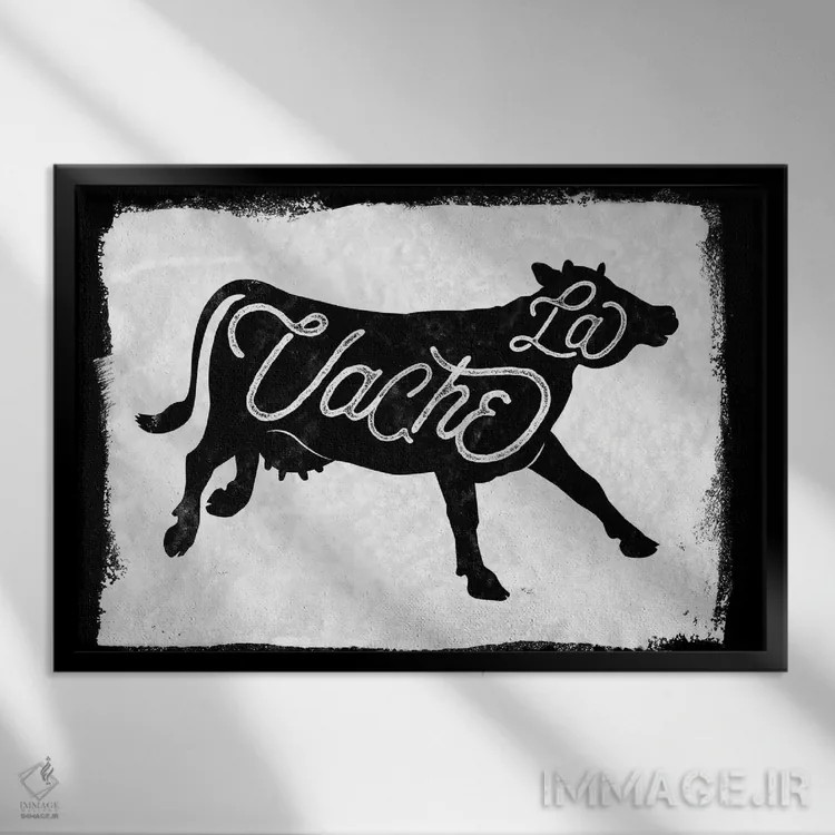 تابلو گاو (فرانسوی) اثر ۳۳ استخوان شکسته - نمای قابدار مشکی