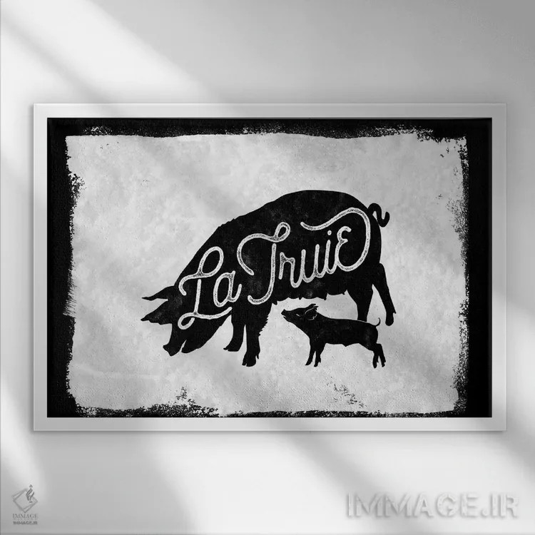 تابلو ماده خوک (فرانسوی) اثر ۳۳ استخوان شکسته - نمای قابدار سفید