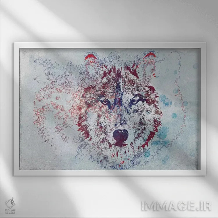 تابلو حیات وحش آبرنگی II اثر ۳۳ استخوان شکسته - نمای قابدار سفید