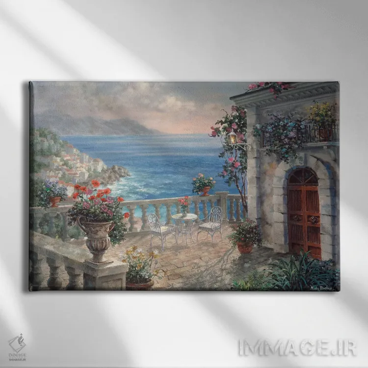 تابلو ظرافت مدیترانهای اثر نیکی بومه - نمای روبهرو روی دیوار