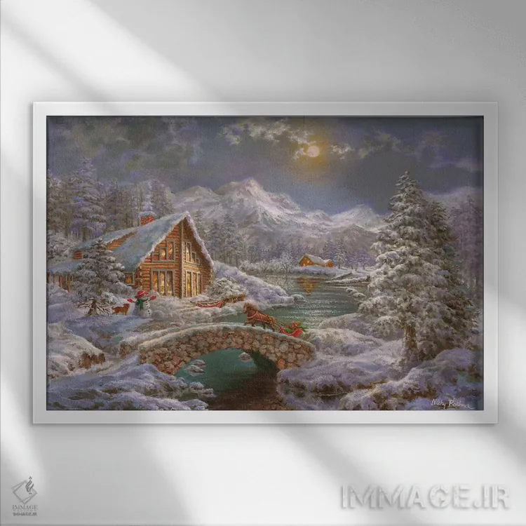 تابلو فصل جادویی طبیعت اثر نیکی بومه - نمای قابدار سفید