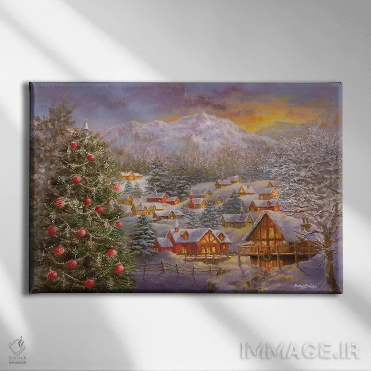 تابلو تبریکات فصلی اثر نیکی بومه - نمای روبهرو روی دیوار