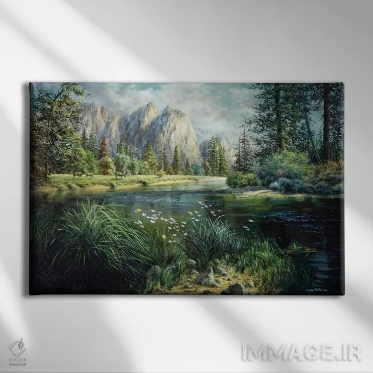 تابلو بهار فراگیر است اثر نیکی بومه - نمای روبهرو روی دیوار