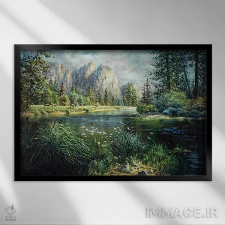 تابلو بهار فراگیر است اثر نیکی بومه - نمای قابدار مشکی