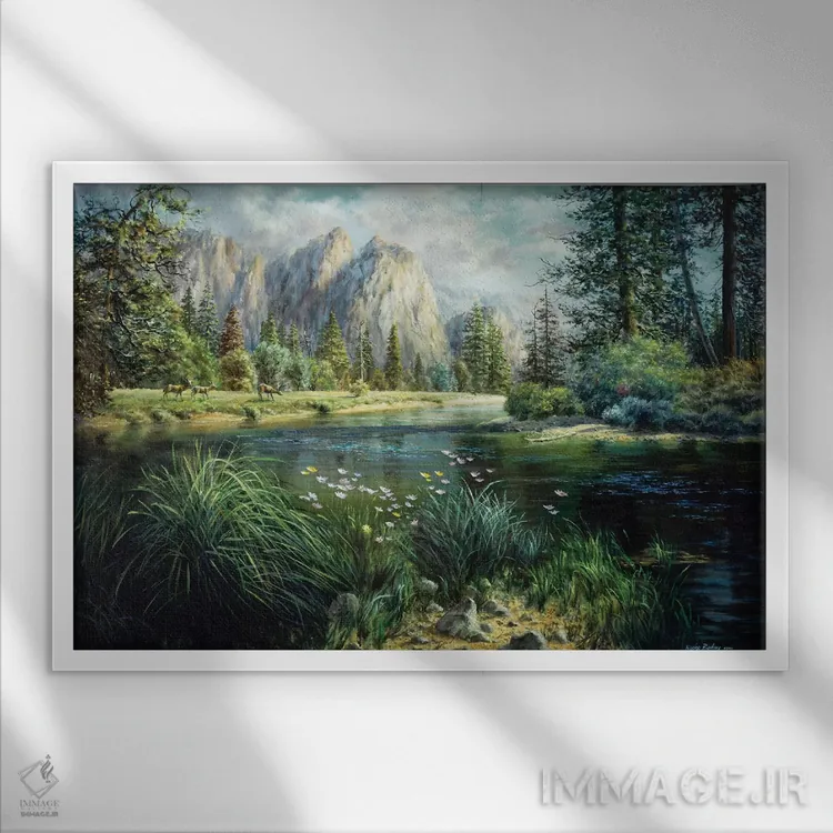 تابلو بهار فراگیر است اثر نیکی بومه - نمای قابدار سفید