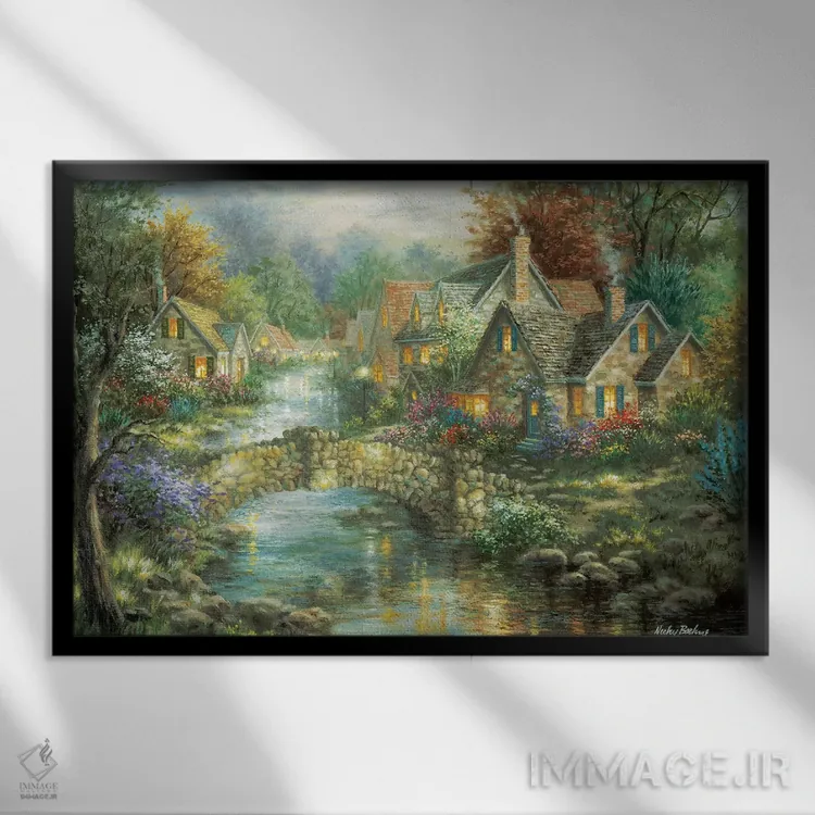 تابلو پل استونهِج اثر نیکی بومه - نمای قابدار مشکی