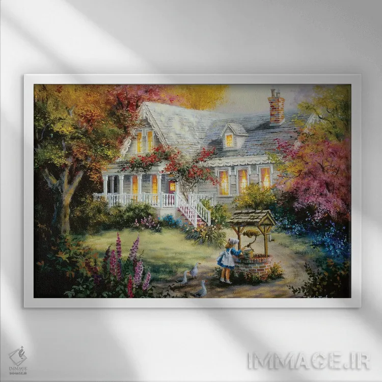 تابلو چاه آرزوها اثر نیکی بومه - نمای قابدار سفید