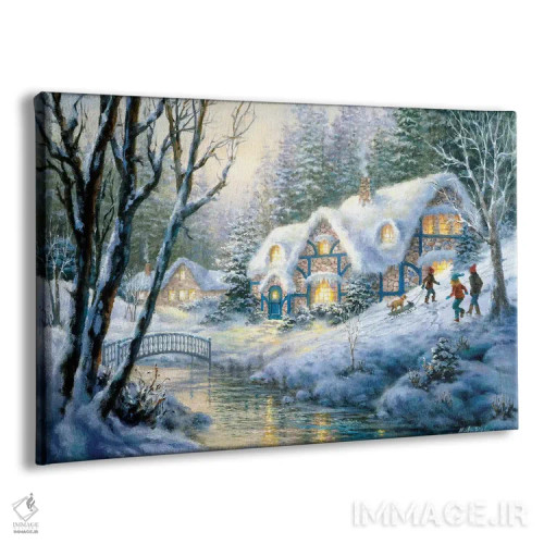 تابلو برفبازی زمستانی اثر نیکی بومه - نمای پرسپکتیو محصول