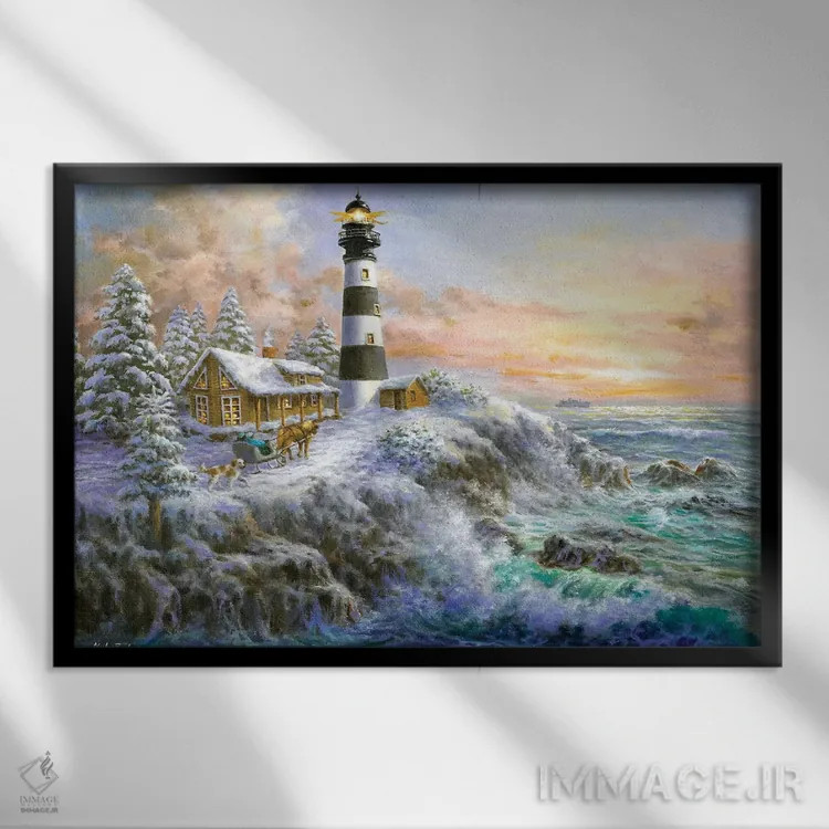 تابلو شکوه زمستانی اثر نیکی بومه - نمای قابدار مشکی