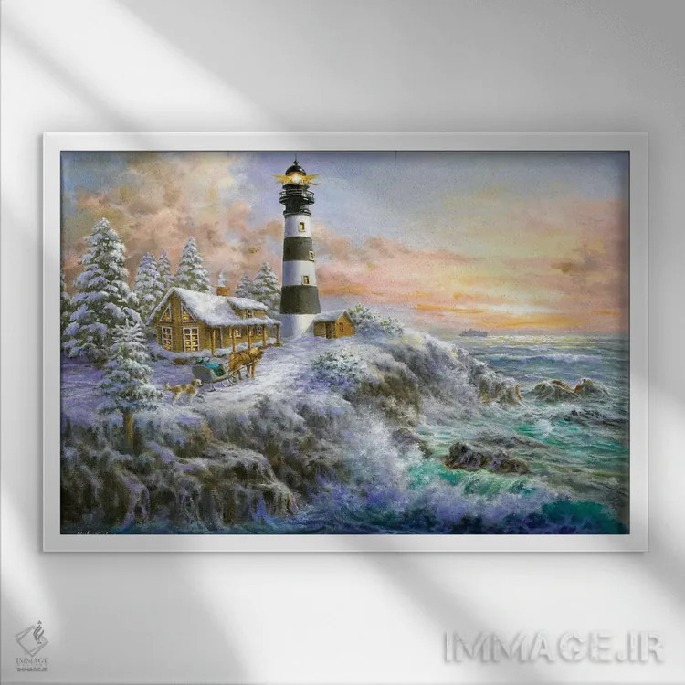 تابلو شکوه زمستانی اثر نیکی بومه - نمای قابدار سفید