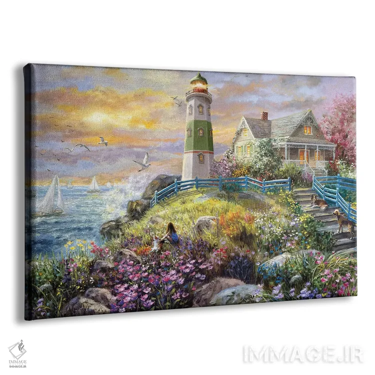 تابلو تماشای غروب خورشید اثر نیکی بومه - نمای پرسپکتیو محصول