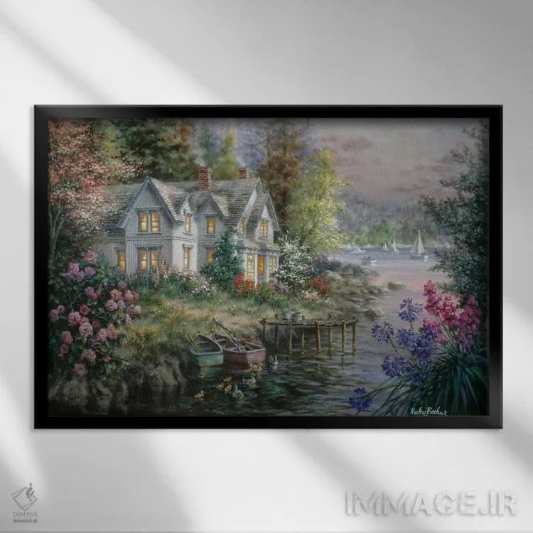 تابلو اسکلهٔ خلیج اثر نیکی بومه - نمای قابدار مشکی